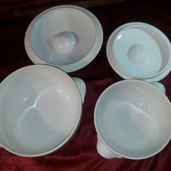 Two Pillivuyt French Porcelain Culinaire White Round Casseroles with Lids - Picture 7 of 14